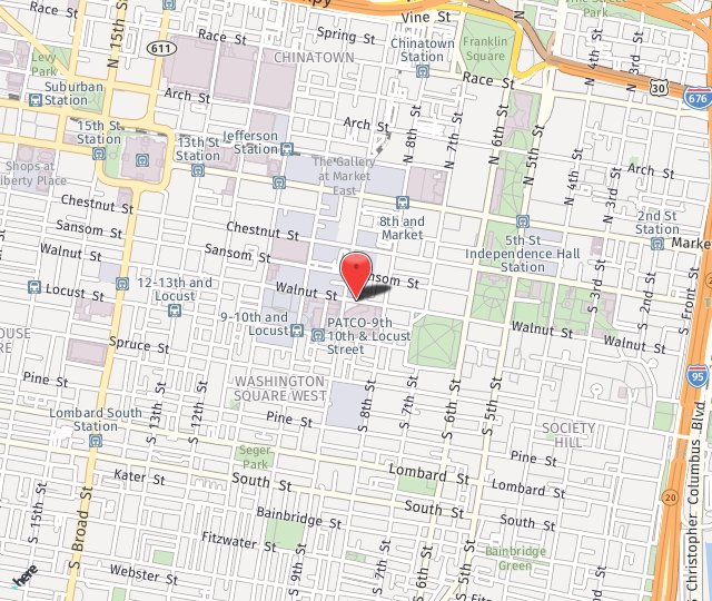 Location Map: 840 Walnut Street Philadelphia, PA 19107