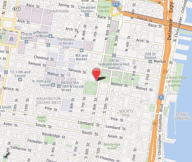 Location Map: 601 Walnut Street Philadelphia, PA 19106