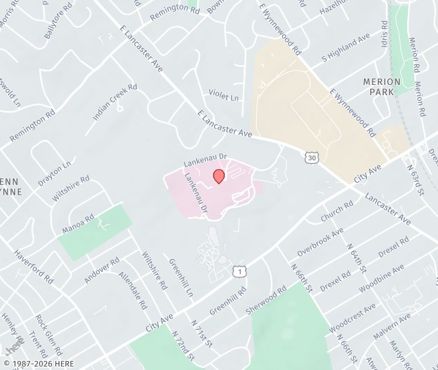 Location Map: 100 E Lancaster Ave. Wynnewood, PA 19096